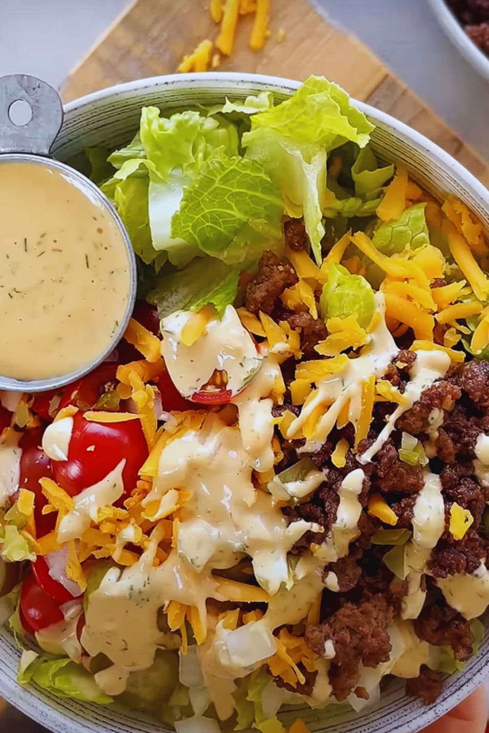 Fully Loaded Burger Bowl with Special Sauce: A Low-Carb Twist on a Classic